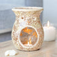 Large Gold Crackle Glass Oil Burner and Wax Warmer