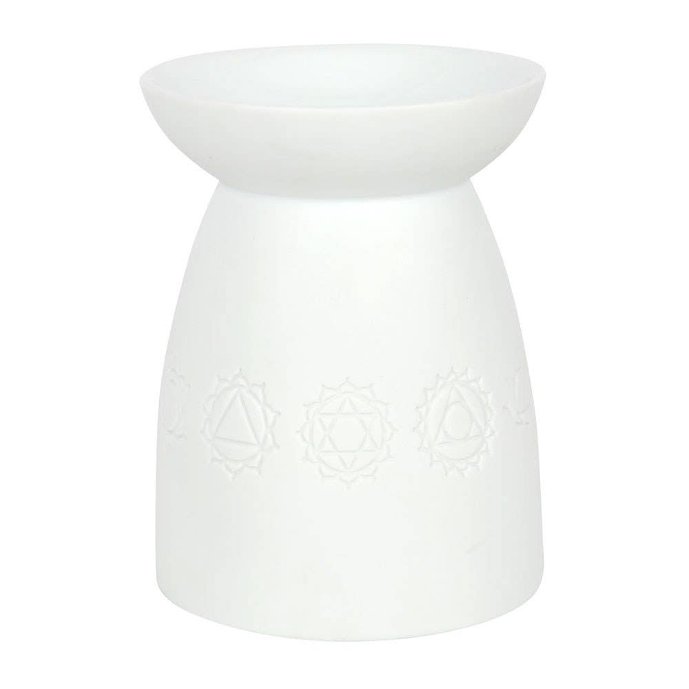 White Ceramic Seven Chakra Oil Burner