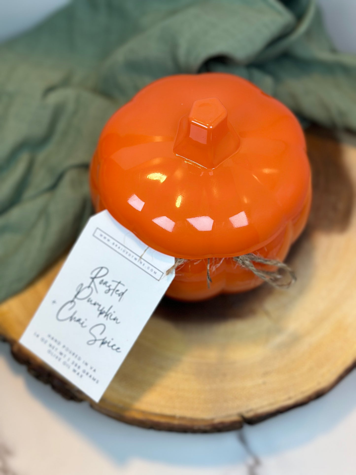 Roasted Pumpkin + Chai Spice Orange Pumpkin Candle