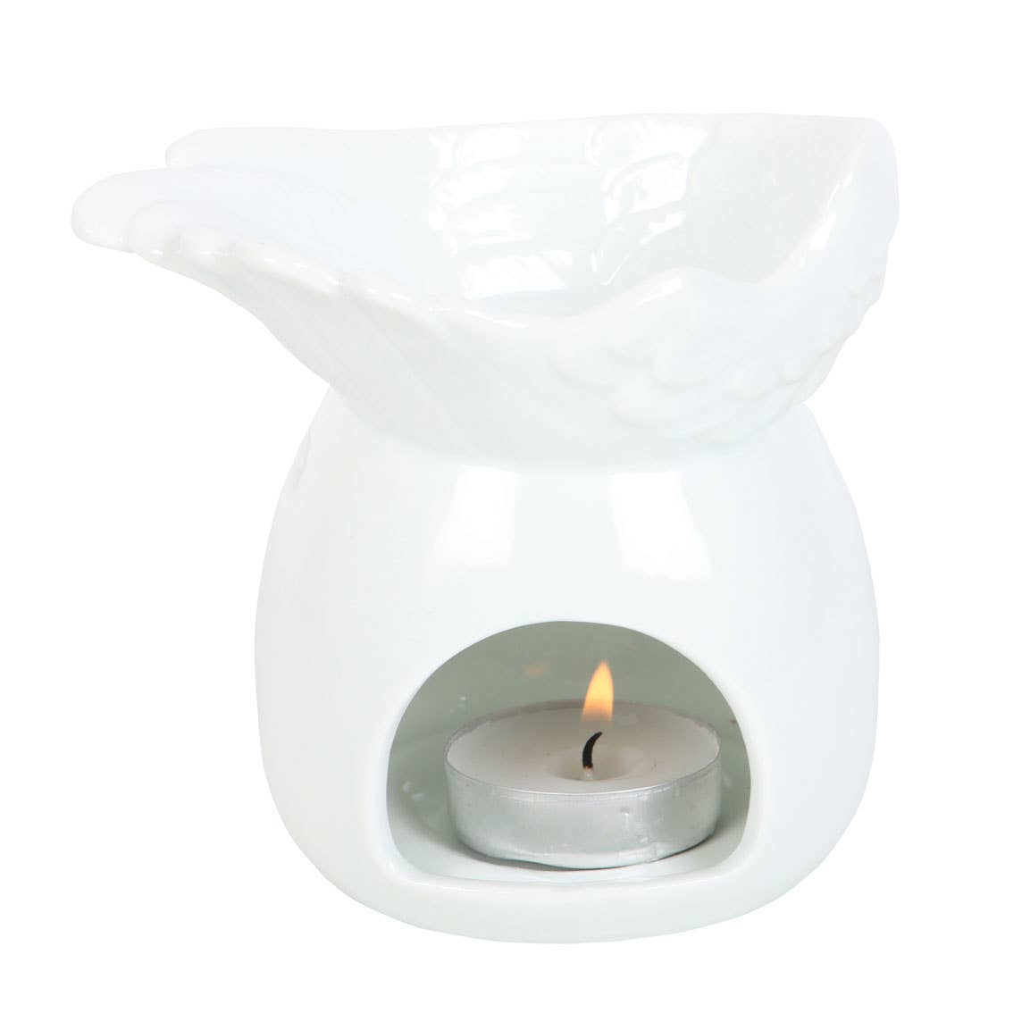 White Angel Wing Dish Oil Burner