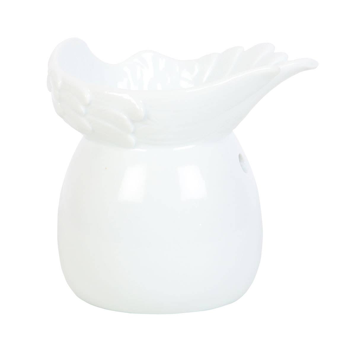 White Angel Wing Dish Oil Burner