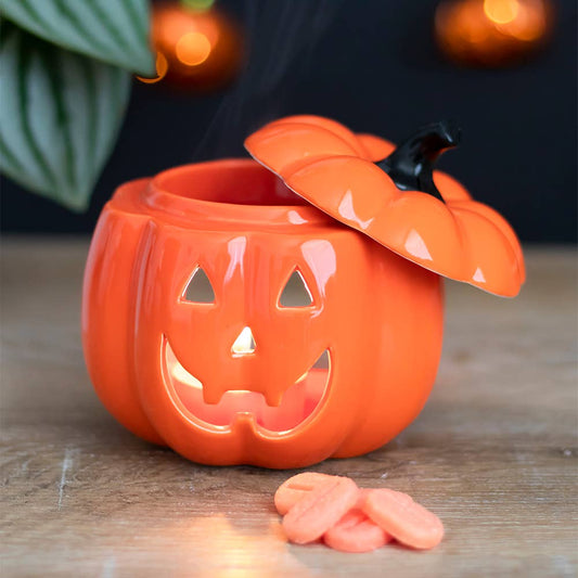 Orange Halloween Jack-O-Lantern Oil Burner