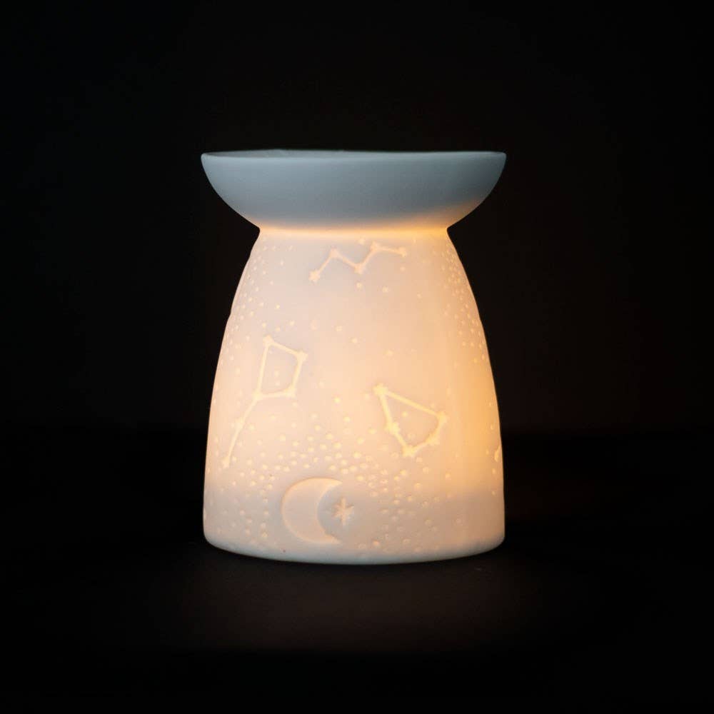 White Ceramic Constellation Oil Burner