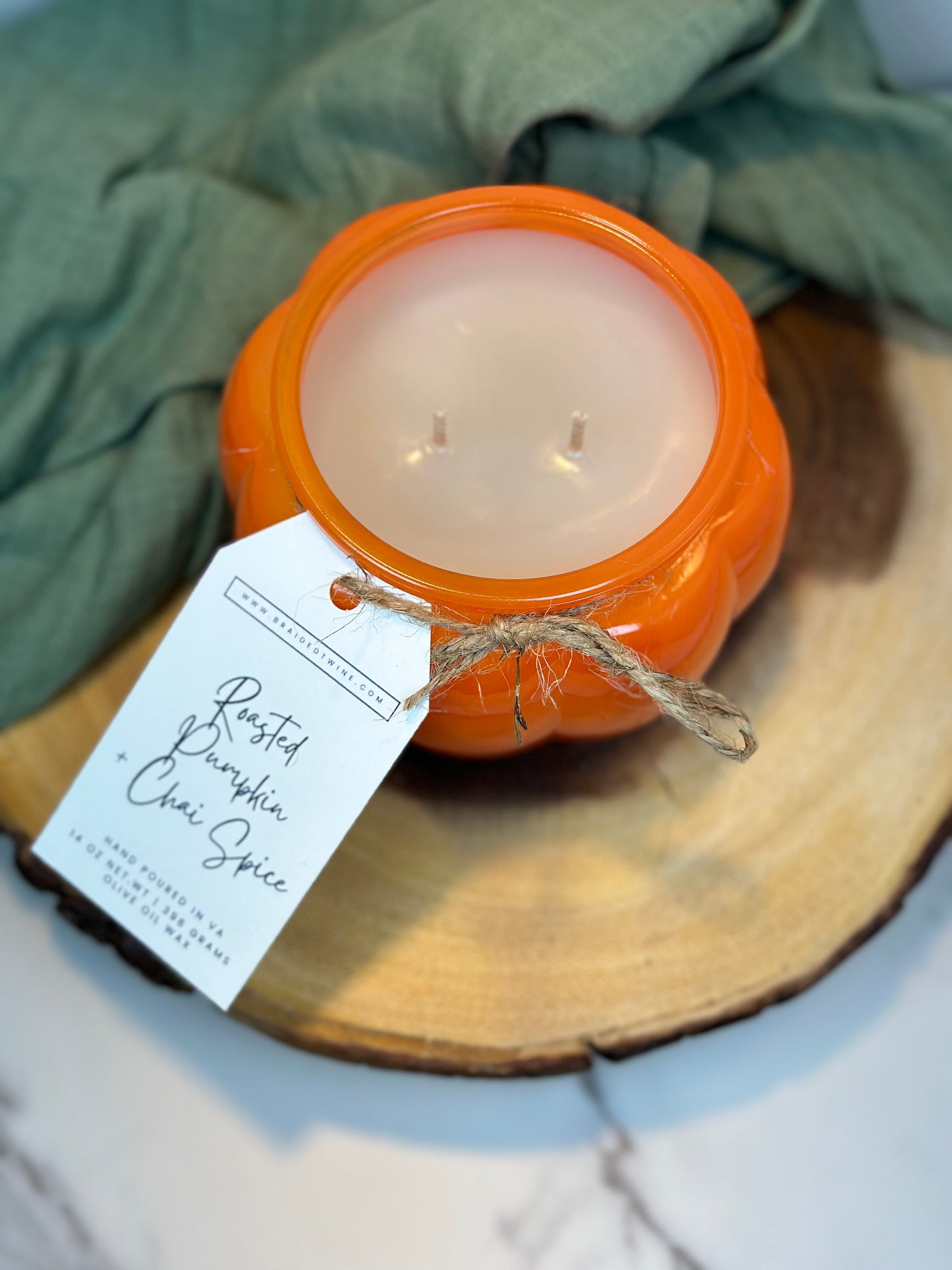 Roasted Pumpkin + Chai Spice Orange Pumpkin Candle