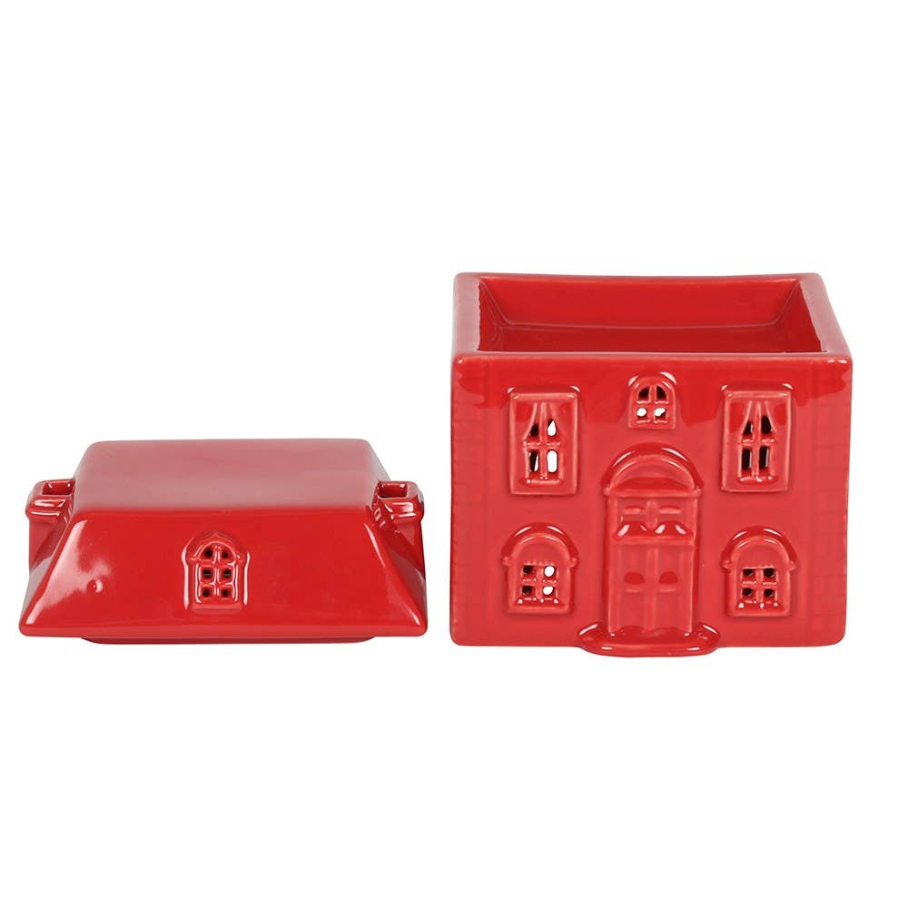 Red Christmas House Oil Burner