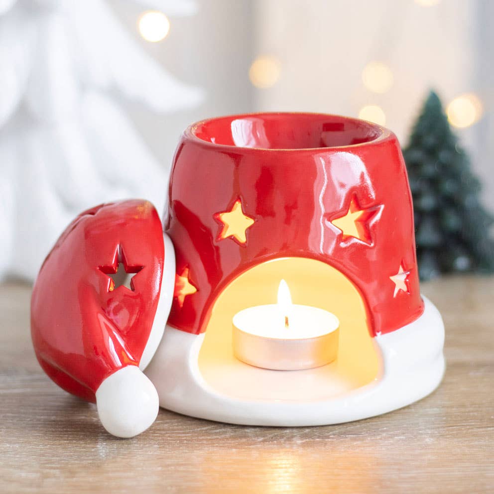 Red Christmas Santa Hat Oil/Wax Tea Light Burner