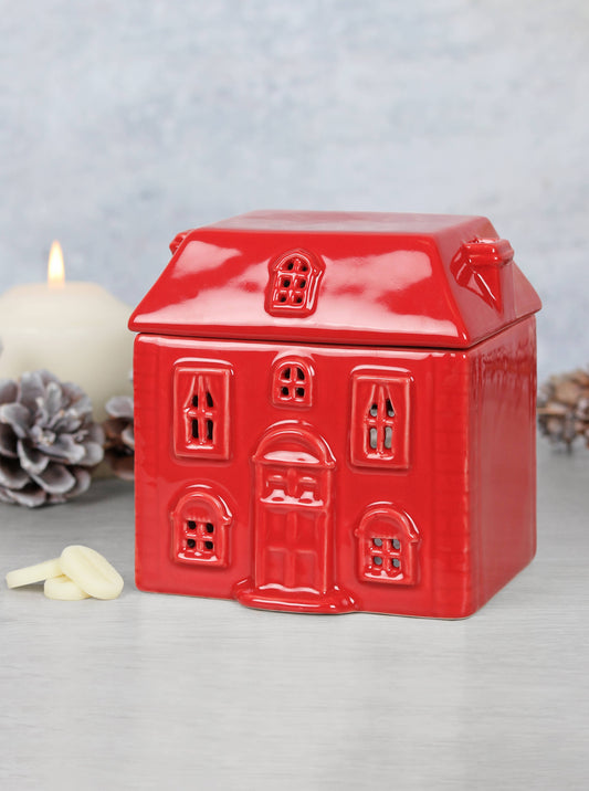 Red Christmas House Oil Burner