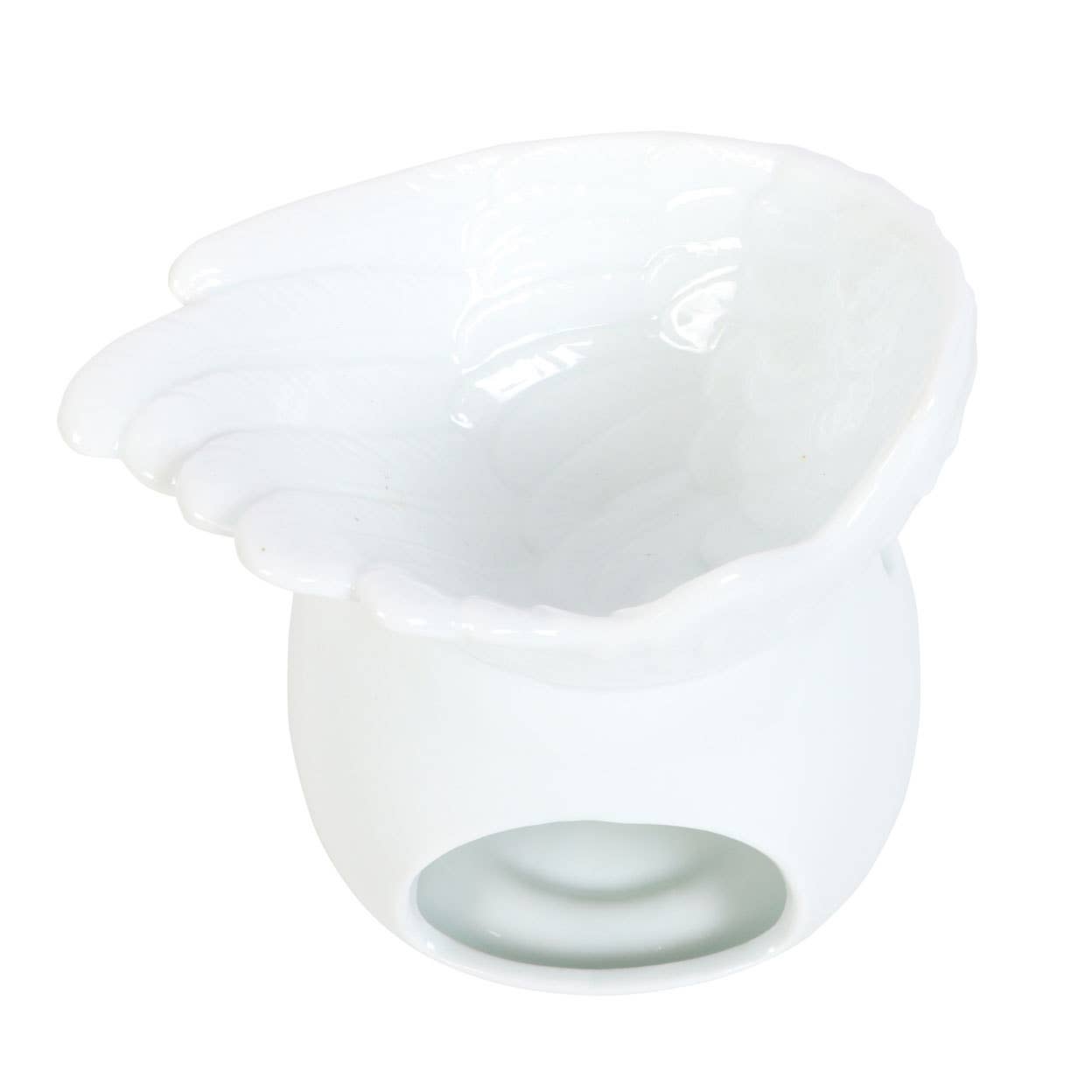 White Angel Wing Dish Oil Burner