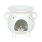 White Triple Moon Cauldron Oil Burner and Wax Warmer