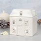 White Ceramic House Oil/Wax Tea Light Burner