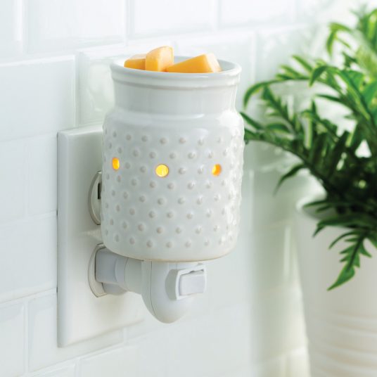 White Hobnail Plug In Fragrance Warmer